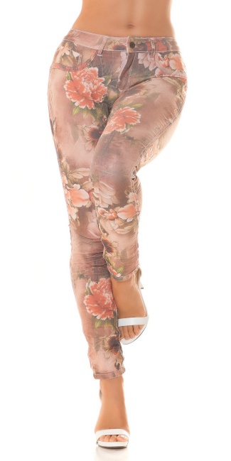2in1 Skinny Jeans with flower print Mixed